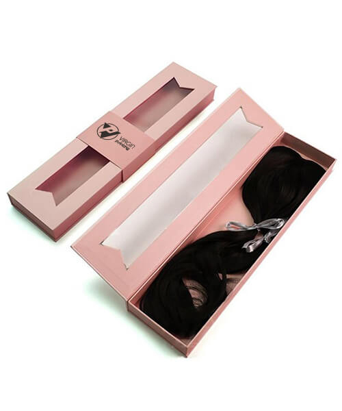 Wholesale Clear Window Hair Extension Foldable Packaging Box