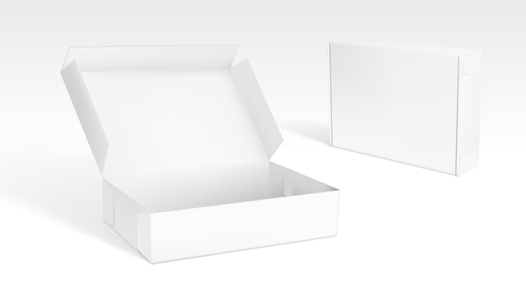 white folding boxes