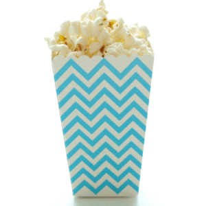 light blue popcorn boxes
